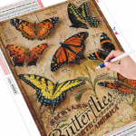 Teemanttikandid Animals Full Square Drill Teemantmaaling Liblikad ristpistes 20X30CM