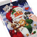 5D DIY Teemantmaaling J&otilde;ulukassi Teemanttikandid J&otilde;uluvana Mosaiik Talvine Kodukaunistus Uusaasta Kingitus Full Round (20X30CM)