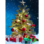 5D DIY Teemantmaaling J&otilde;ulupuu t&auml;ispuurimiskomplekt Uus saabumine Teemanttikandid Maastik Kodukaunistuse kunst Full Round 20X30CM punane