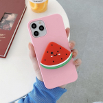 3D-armas multifilmi Fruit telefonihoidiku &uuml;mbris iPhone'ile Samsung Huawei Xiaomi Redmi kokkupandav tugijalg, pehme silikoonist aluse kate iPhone 11 Pro Max