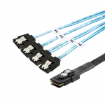 Mini SAS SFF-8087 kuni 4 SATA k&otilde;vaketta kaabli serveri andmekaabel 12 Gbps edastuskiirusega 0.5M must