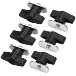 6 komplekti s&uuml;stakruvid, mutrid, riistvara raudtee-kanuu s&uuml;staraja kinnituss&uuml;steemi kalapaadi jaoks must