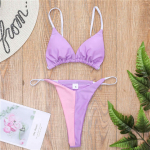 Naiste ujumistrikoo Thong Bikini naiste ujumistrikoo naiste ujumisriided kaheosaline bikiinikomplekt supleja supluskost&uuml;&uuml;m S