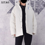 XITAO Winter New Lihtsus Hoia soojas Pargid &Uuml;hev&auml;rviline &Otilde;huke ja hele mood lahtine Kunst Naistele T&auml;iesti sobiv pealiskiht LDD2228 One Size valge