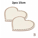 2 tk naturaalsest puidust korvip&otilde;hja s&uuml;damekujuline heegeldatud korvi puidust alus 10cm*4mm