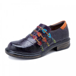 Johnature Retro Pumps naiste kingad kevadised ehtsast nahast &uuml;mmarguse varba lukuga rahvusliku stiili printimine &otilde;mblemine vaba aja naiste kingad 36 lilla