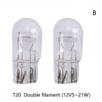 2tk T20 7443 7440 signaaltuli halogeenpirn l&auml;bipaistvast klaasist p&auml;evas&otilde;idutuled 12V21W