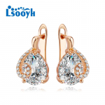LSOOYH Clip K&otilde;rvar&otilde;ngad Roosa kulla v&auml;rvi moek&otilde;rvar&otilde;ngas naistele Cubic Zirconia &otilde;&otilde;nsad k&otilde;rvar&otilde;ngad Ehted A