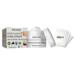 EELHOE 30g bambuss&ouml;ega s&uuml;gavpuhastav ninariba Mustpeade eemaldaja Ninat&auml;pi n&auml;o kleebis Ninamask Akne musta pea ninamask 30g+60pcs