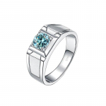 BagueRingen meeste 925 sterlingh&otilde;bedast s&otilde;rmuse imitatsiooniga 1-karaadine D-COLOR Moissanite teemant-ehete luksuslikud s&otilde;rmused suurus 7-12 Resizable sinine