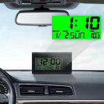 Kaasaskantav mini digitaalkell Kuup&auml;ev Kell temperatuur auto armatuurlaua laualauale roheline