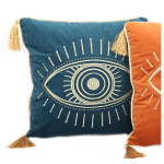 Les Tr&eacute;sors De Lily [A1425] - t&uuml;rkiissinine 'Eye' sametpadi - 40x40 cm t&uuml;rkiissinine