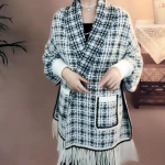 Kardigan s&uuml;gis- ja talvemantel sall kudumine v kaelusega klassikaline ruuduline mitmek&uuml;lgne pikkade varrukatega vabaaja pont&scaron;o kampsun naiste topid One Size must