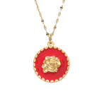 Les Tr&eacute;sors De Lily [R4450] - Disainer terasest kaelakee  Rose Eternelle  kuldkorall - 18 mm oranž