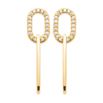 Les Tr&eacute;sors De Lily [R5796] - kullatud k&otilde;rvar&otilde;ngad  Cl&eacute;opatra  valgest kullast - 25x7 mm (tromboon) valge