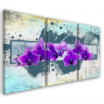 Kolmeosalise pildiga l&otilde;uendiprint Orchid Flowers Purple 60x40 lilla