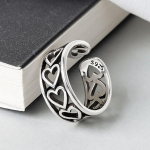 Foxanry Party LOVE s&uuml;dames&otilde;rmused naistele Vintage k&auml;sitsi valmistatud &otilde;&otilde;nsad trendikad elegantsed s&otilde;rmeehted kingitused 17mm h&otilde;be