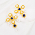 Naiste barokkstiilis pikad rippk&otilde;rvar&otilde;ngad titaanterasest sulamist ripatsk&otilde;rvar&otilde;ngad akr&uuml;&uuml;lkristallrist helmestega geomeetrilised k&otilde;rvakaunistused OneSize punane