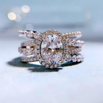 Bague Ringeni klassikaline 925 h&otilde;bedane kaelakee naistele 6*8 mm moissanite kivist pulmapeoga peen ehe 6*8 moissanite No.5 valge