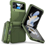 Samsung Galaxy Z Flip 4 5g jaoks &Uuml;mbris Samsung Z Flip 4 jaoks Hingega &Uuml;mbris Tugev poolautomaatne Hinge Kaitse P&otilde;rutuskindel Kate Case roheline