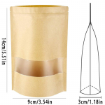 50 tk J&otilde;upaberist kotti Lukuga Pruun Aknaga P&uuml;stiseisvad Taassuletavad Grip Ziplock Kotikesed Tee Kohviubade Kommi Pakendamine Toit 1