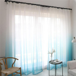 Moodne gradientv&auml;rviga aken T&uuml;llkardinad elutuppa Magamistoa Organza Voile kardinad Hotellikaunistus Sinised l&auml;bipaistvad kardinad W100xL200CM(Rod Pocket)