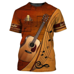Suvised meeste T-s&auml;rgid Guitar Graphic 3D Mood Muusika T-s&auml;rk Pullover L&uuml;hikeste varrukatega O Kaelusega Rock Hip Hop Topid Suurem&otilde;&otilde;tmelised r&otilde;ivad XL