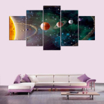 5 paneeli Planeedid P&auml;ikeses&uuml;steem Ilmakosmos L&otilde;uend Maalimine Plakatid ja v&auml;ljatr&uuml;kid Seinakunstipildid Elutuba Kodukaunistus Ilma raamita 30x40cm*2 30x60cm*2 30x80cm*1