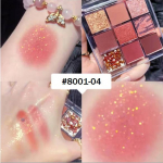 Lauv&auml;rvipalett 9-v&auml;rviline veekindel Glitter Mashed Potato lauv&auml;rv Pink Matte Sunset Desert Rose Sequins Bead Light Beauty Cosmetics 1,2g*9 # 8001-01