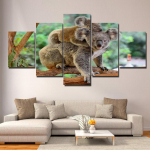 5 paneeli Tr&uuml;ki Austraalia Koala loomade &otilde;limaal l&otilde;uendil Loom Kaasaegne modulaarne seinapildi plakat elutoa Cuadros jaoks 40x60cm*2 40x80cm*2 40x100cm*1