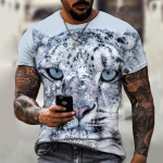 Mood Fierce Tiger Animal 3D Prinditud Meeste T-s&auml;rgid Suvised &Uuml;markaelus Suured L&uuml;hikeste varrukatega Suured T-s&auml;rgid Topid T-s&auml;rgid 6XL S