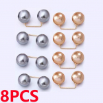 Topelt Faux Pearl Lady Pross &Uuml;likond Mantel jakk Kardigan Pin Pandlaga Lihtne Elegantne Kunstp&auml;rlitest Prossid Peen mood Ehted Dekoratsioon