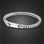 Meeste 100 % 925 Sterling h&otilde;bedane B&uuml;tsantsi ruudukujuline k&auml;ev&otilde;ru 4 mm 7-9  Chopini kett Franco Link K&auml;ev&otilde;ru teismeliste poiste manseti ehted, kingitus 7 inches