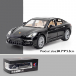 1/24 Scale Panamera Porsche mudelauto m&auml;nguasi, tsingisulamist tagasit&otilde;mmatav m&auml;nguauto heli ja valgusega lastele poisile t&uuml;drukule kingitus 1/24-20.5x9x5.8cm must