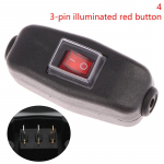 Uuenduslik ja praktiline vee- ja tolmukindel Ac250V 10A 2-kontaktiline 3-kontaktiline must paadi t&uuml;&uuml;p sisse/v&auml;lja LED-indikaator sisemine juhtmel&uuml;liti