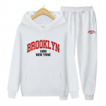 Meeste komplektid 1898 Brooklyn Print dressipluus, spordi&uuml;likond, 2-osaline komplekt, dressipluus + p&uuml;ksid, kost&uuml;&uuml;m, kapuuts, spordir&otilde;ivad, s&ouml;rkimine S
