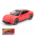 1:32 skaalaga Taycani kupee sulamist automudel, metallist metallist m&auml;nguasjade sportautode mudelid, heli ja valguse kink lastele 1/32-15.5x7x4.5cm sinine