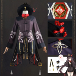 Hutao Cosplay Kost&uuml;&uuml;m &Uuml;htne Parukas Cosplay Anime M&auml;ng Hu Tao Hiina Stiil Halloweeni Kost&uuml;&uuml;mid Naistele L-(Costume+Wig)