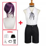 Anime Chainsaw Man Reze Cosplay Kost&uuml;&uuml;m S&auml;rk L&uuml;hikesed P&uuml;ksid &Uuml;htne Pomm Halloween Karnevali Riided L-(Suit+Wig)