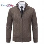 Cozy Up meeste t&auml;ist&otilde;mblukuga kampsun Slim Fit kaabliga kootud lukuga taskutega kampsun XL