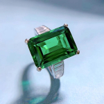18k Valge Kuld 10 *14mm Smaragd Safiir Korund S&otilde;rmus Naistele Aastap&auml;eva Kingitus 925 Sterling H&otilde;be Ehted 8 black