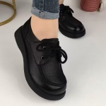 Kevadised s&uuml;gisesed muffinitallad PU s&uuml;gava suuga keskmise kontsaga madala &uuml;laosaga kingad, ristsidemega &uuml;mmargused kummist paksud tallad naiste 35 must