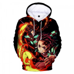 Anime Hoodie Demon Slayer Meeste Hoodie Prindiga topeltv&auml;rviline kapuuts Unisex dressipluus Harajuku Cartoon vabaaja topid S