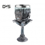 Horrible Resin Skull Head Roostevabast terasest veinitops Pokaal Skull Vein Chalice Cup Gooti Halloween Dekoratiivne Viski Kokteili Joogi Joogiklaas
