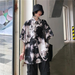 Harajuku Punk naiste s&auml;rk gooti must pluus lips V&auml;rv Korea &uuml;lisuur l&uuml;hikeste varrukatega avarad topid vabaaja r&otilde;ivaste stiil S