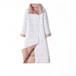 Kahepoolne pikk sulejope Kevad-s&uuml;gisene turtlenkaelusega valge pardisulgede soojad parksid XXXL valge