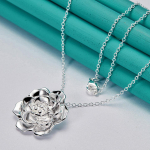 URMYLADY 925 Sterling Silver Rose lilledega ripats kaelakee naistele pulmapeo moeehted 45cm