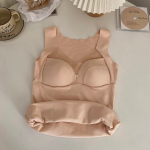 ITOOLIN Naiste sametp&uuml;ksid Liibuvad &otilde;mblusteta rinnahoidja aluspesu koos rinnahoidjaga Crop tops naistele pehmed paksendatud soojad topid talvel XL aprikoosi