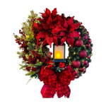 Jeesuse j&otilde;ulup&auml;rg Vintage pilkup&uuml;&uuml;dev dekoratiivne j&otilde;ulup&auml;rg lumepall punase marja m&auml;nnik&auml;bi vanik aia jaoks 30cmA