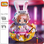 LOZ 1754 Kosmoseseiklus J&auml;nes Astronaut T&uuml;druk Kuu Porgand Kosmosemees nukk DIY Mini klotsid Tellised Ehitusm&auml;nguasi lastele Karbita